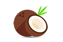 Glace à la noix de coco et coco râpée